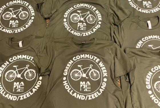 Custom printed t-shirts for Green Commute Week in Holland and Zeeland MI
