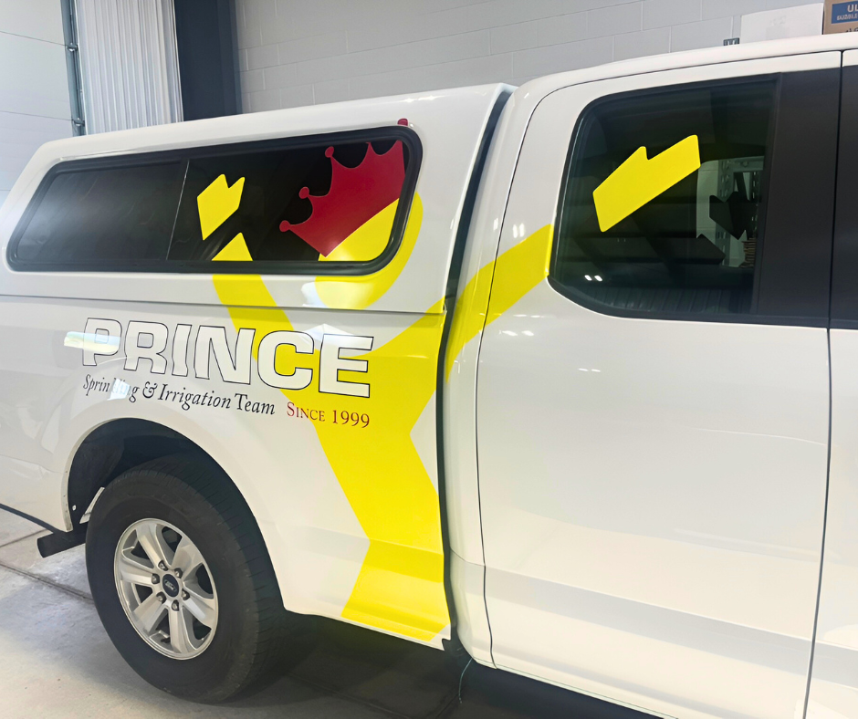 Prince Sprinkling and Irrigation Team truck decal graphic