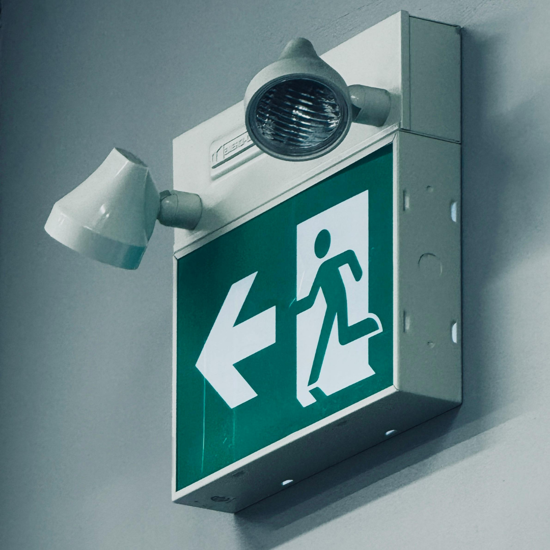 Bank exit sign