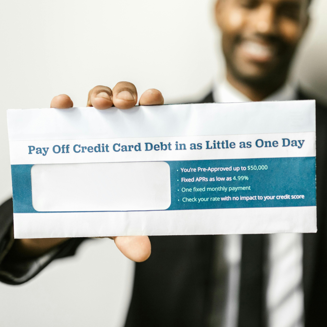 Credit card debt mailer envelope