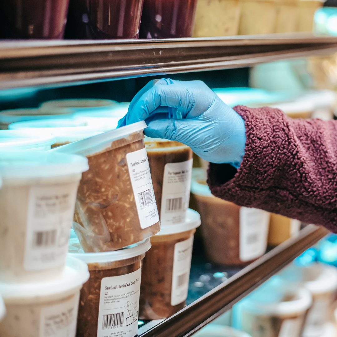 Product labels on food containers