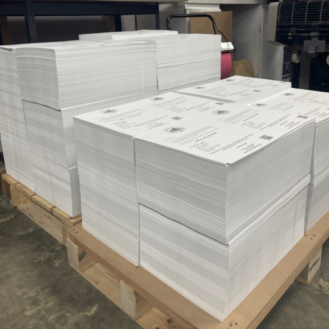 Stack of printed mailers